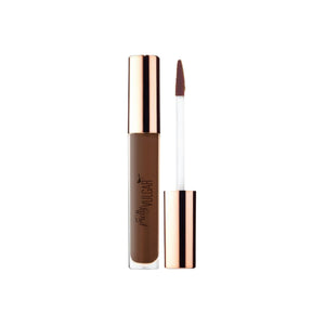 Under Cover Concealer | Pretty Vulgar in a rich brown shade with a sleek clear tube and metallic rose gold cap, featuring a precise doe-foot applicator for smooth coverage.