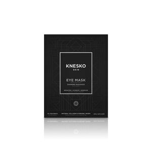 Black packaging of Diamond Radiance Eye Mask - 6 pack | Knesko featuring minimalist geometric design and branding, promoting skincare and wellness recovery.