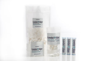 Various sizes of Essential Wipes PRO Pak - 350 qty | Functional Botanicals displayed on a white background, promoting skincare and body care wellness.