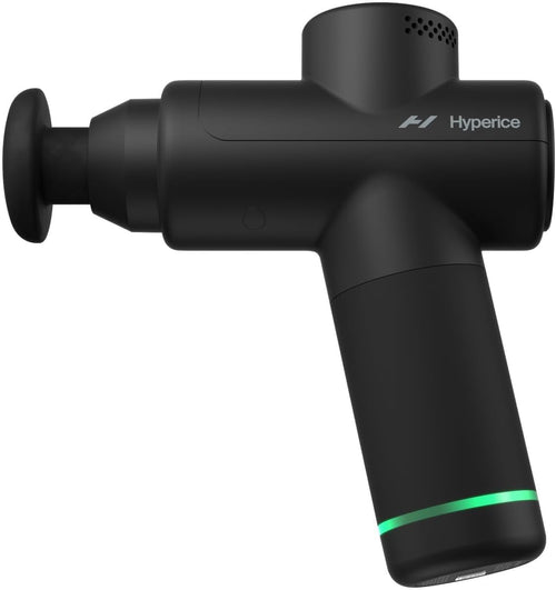 Hypervolt Go 2 | Hyperice black handheld massage device with ergonomic grip and interchangeable head for muscle recovery and wellness care.