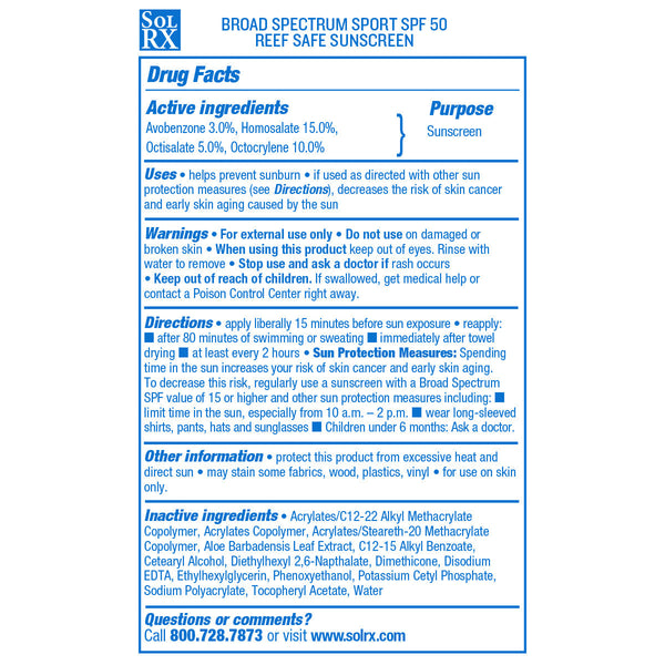 SPORT Sunscreen SPF 50 | SolRX Sunscreen