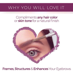 Close-up of an eye with an eyebrow being filled in by Eyebrow Pencil - Blonde | Blinc, highlighting its ability to complement any hair color or skin tone for a natural finish.