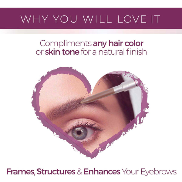 Close-up of an eye with an eyebrow being filled in by Eyebrow Pencil - Blonde | Blinc, highlighting its ability to complement any hair color or skin tone for a natural finish.
