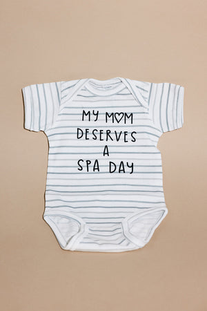 Mom Deserves A Spa Day Baby Onesie | Lucky Owl