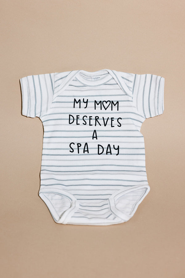 Mom Deserves A Spa Day Baby Onesie | Lucky Owl