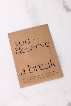 Korean Sheet Mask - You Deserve a Break | Lucky Owl