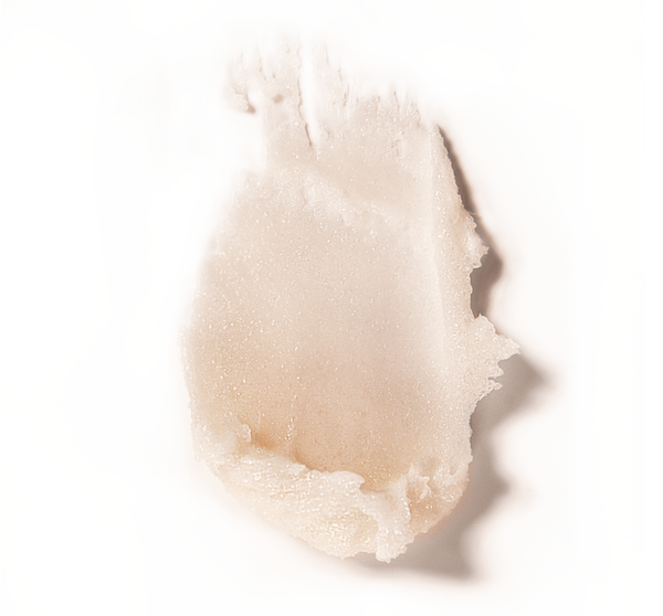 Creamy pale beige facial polish texture with fine exfoliating particles from One Fine Day Flawless Face Polish | Farmhouse Fresh skincare product.