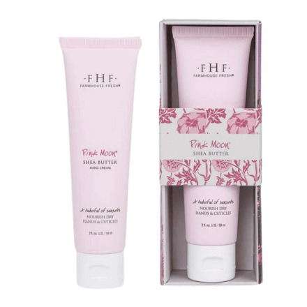 FarmHouse Fresh Pink Moon Shea Butter Hand Cream tube and decorative box