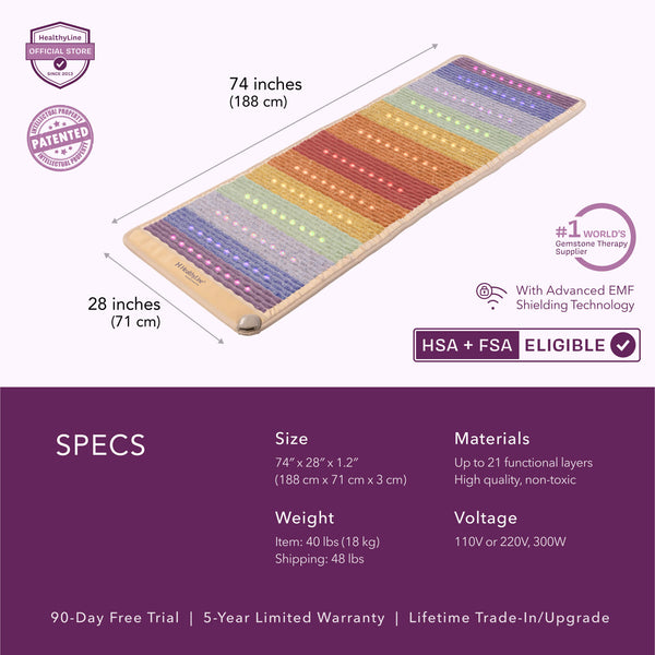 Rainbow Chakra Mat™ Large 7428 Firm - Photon PEMF Inframat Pro® 4th Edition | HealthyLine