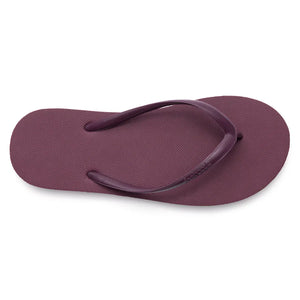 Slimz Core Sandals | Feelgoodz in a deep sangria color, featuring a simple textured sole and matching thong straps for casual comfort and style.
