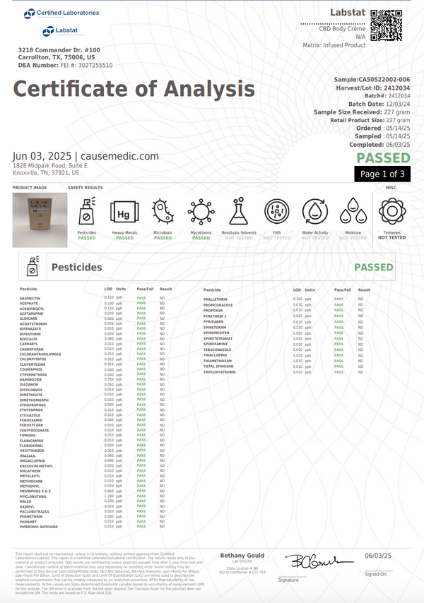 CBD Body Crème | Cause + Medic