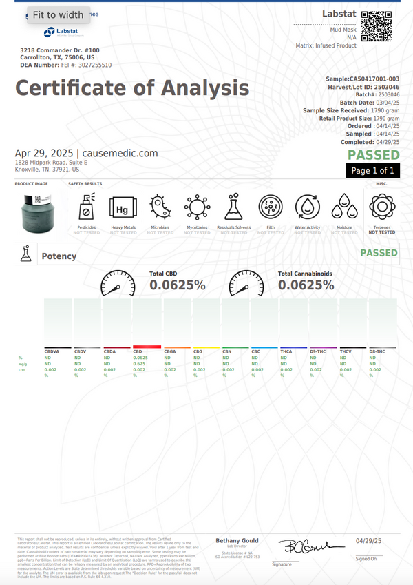 CBD Detox Mud Mask | Cause + Medic