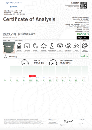 CBD Dead Sea Salt & Lavender Bath Soak | Cause + Medic