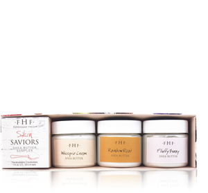 Skin Saviors Shea Butter Sampler | Farmhouse Fresh featuring three nourishing shea butter creams in a gift box for skincare and body care wellness.