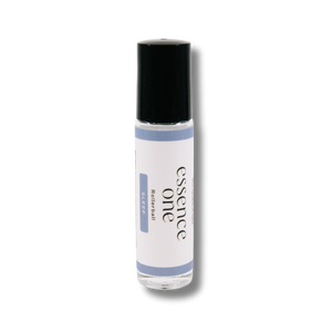 A small clear rollerball bottle with a black cap, labeled Sleep Rollerball - Sleep Support | Essence One, designed for wellness and relaxation support.