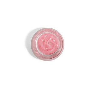 Sweet Cactus Pear Lip Drench Jelly Sleep Mask | Farmhouse Fresh in a small glass jar showing smooth pink jelly texture for skincare and lip hydration.
