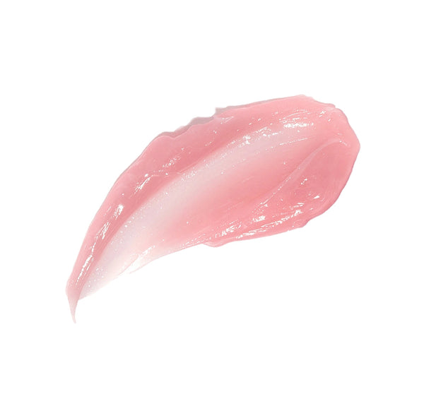 Pink jelly-like texture of Sweet Cactus Pear Lip Drench Jelly Sleep Mask | Farmhouse Fresh on a white background, showcasing moisturizing skincare product for overnight lip care.