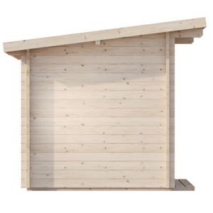 Side view of the G4 Sauna - 6 Person | Western Sol showing light natural wood construction designed for wellness and body care relaxation.