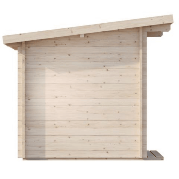 Side view of the G4 Sauna - 6 Person | Western Sol showing light natural wood construction designed for wellness and body care relaxation.