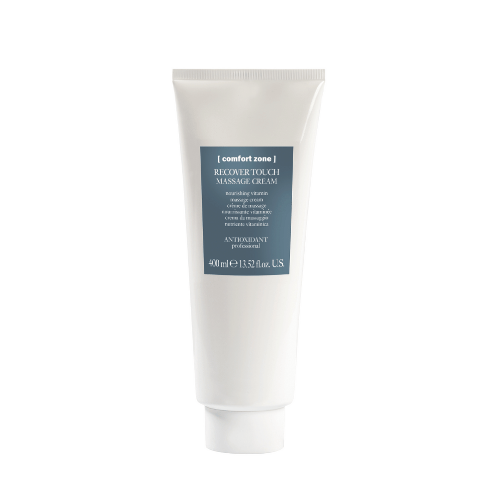 Tube of Recover Touch Massage Cream Professional | [ comfort zone ] with nourishing vitamin formula for antioxidant skincare and body care, ideal for wellness and recovery.