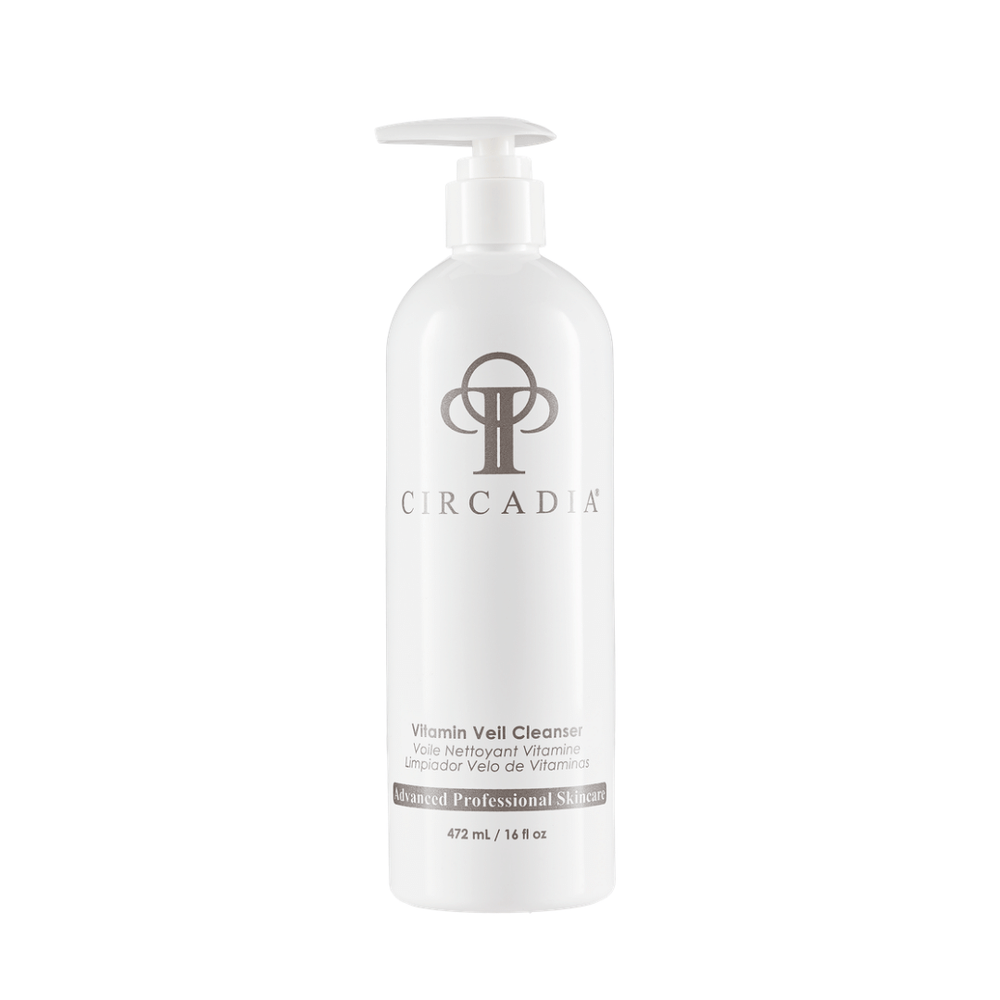 Bottle of Vitamin Veil Cleanser (Professional) | Circadia, a skincare product with pump dispenser for gentle cleansing and professional skincare use.