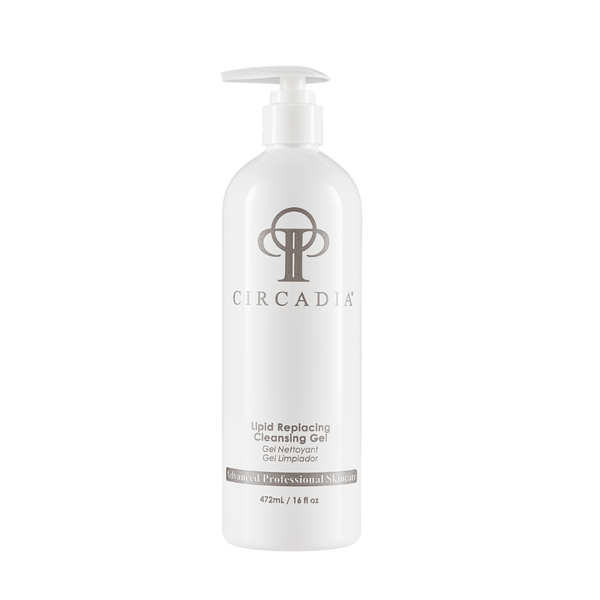 Lipid Replacing Cleansing Gel (Professional) | Circadia in a white pump bottle, designed for gentle and effective skincare cleansing and hydration.