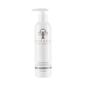 White pump bottle of Nighttime Repair (Professional) | Circadia skincare product designed for advanced skin recovery and repair during night hours.