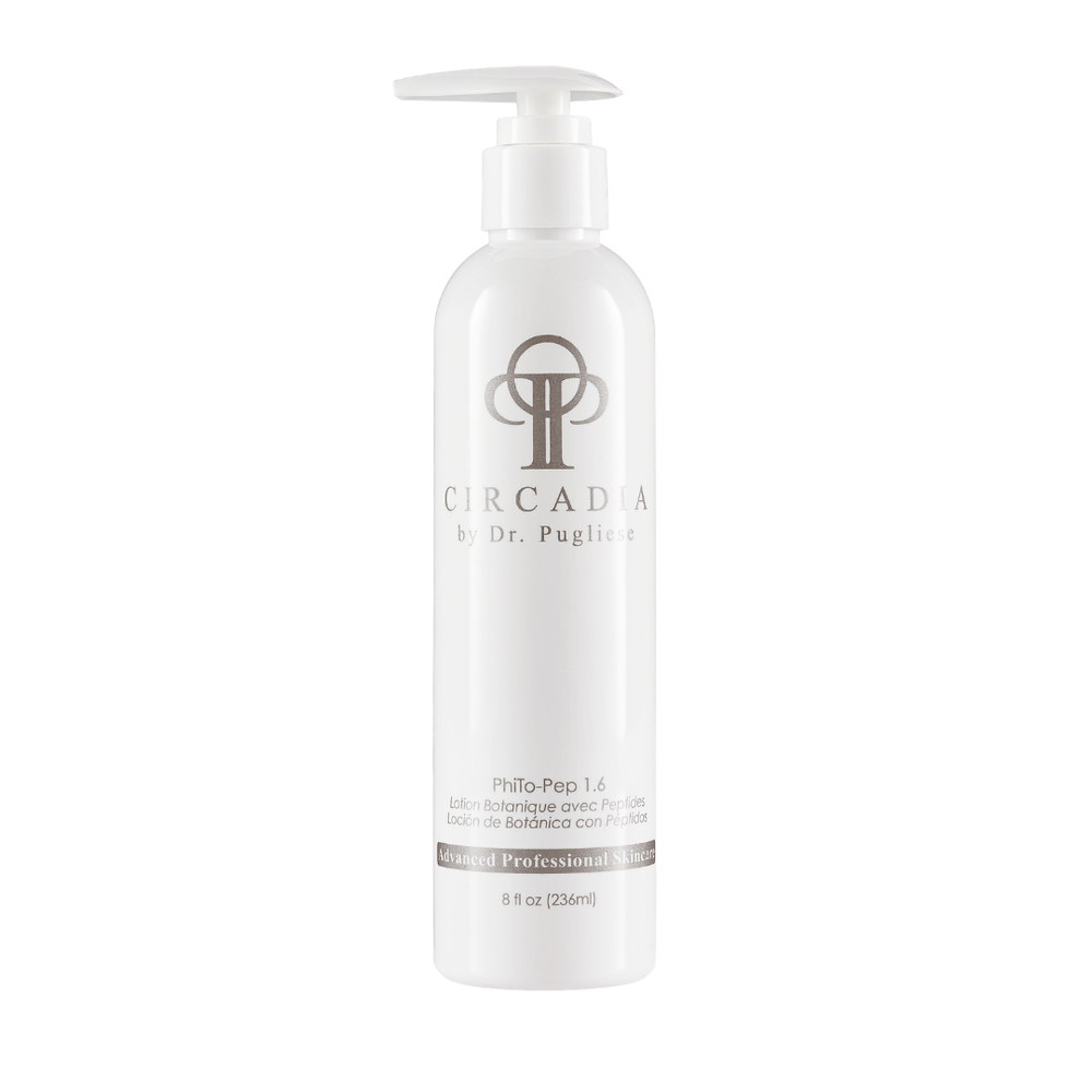 White pump bottle of PhiTo-Pep (Professional) | Circadia skincare lotion by Dr. Pugliese, designed for advanced professional use in wellness and body care.
