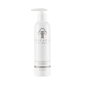 White pump bottle of AquaPorin Hydrating Cream (Professional) | Circadia skincare product against a white background for professional hydration and skin wellness.