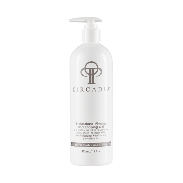 White pump bottle of Professional Firming & Shaping Gel (Professional) | Circadia, a skincare product designed for advanced professional body care and firming.