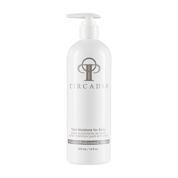 Bottle of Tidal Moisture for Body (Professional) | Circadia body lotion with a pump dispenser, designed for professional skincare and hydration.