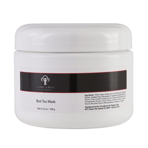 White jar container of Red Tea Mask (Professional) | Circadia with black and white label displaying ingredients and product information suitable for skincare and wellness use.