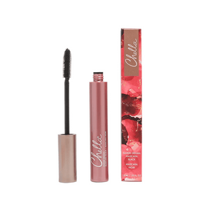 Good Drama Mascara | Chella in a sleek rose gold tube with a black mascara wand and a red floral-accented box, designed to enhance lashes with dramatic volume and length.