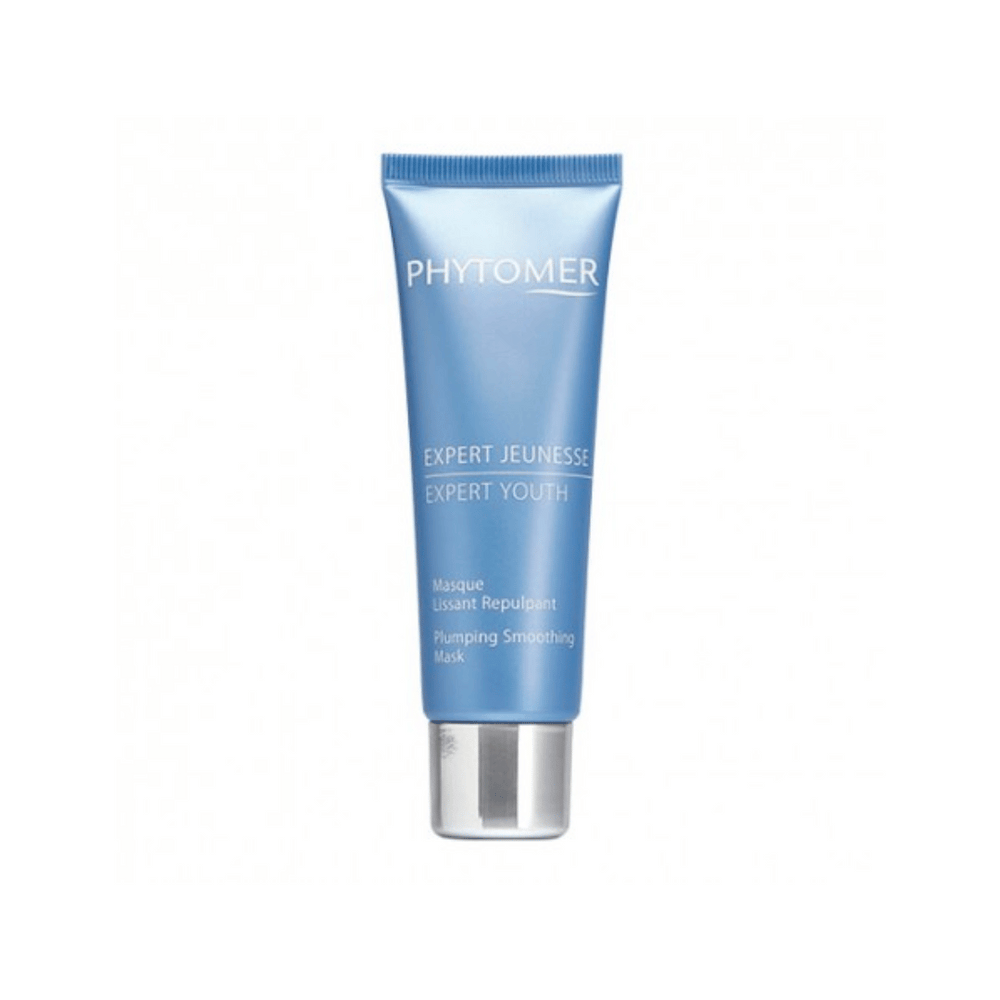 Tube of Expert Youth Mask | Phytomer in light blue packaging with silver cap, designed for skincare and plumping smoothing treatment.