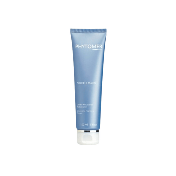 Tube of Souffle Marin Cleansing Foaming Cream | Phytomer in soft blue packaging, designed for gentle skincare cleansing and body care.