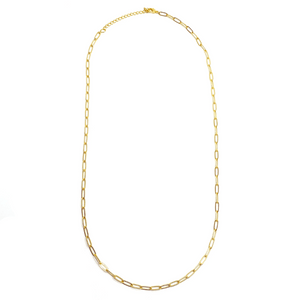 Swing Paperclip Necklace - silver tone | Purpose Jewelry featuring elongated oval links with a sleek and modern design in a polished silver tone finish.