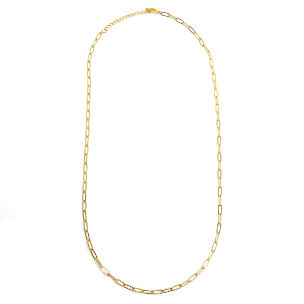 Swing Paperclip Necklace - silver tone | Purpose Jewelry featuring elongated oval links with a sleek and modern design in a polished silver tone finish.