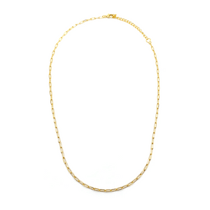 Frolic Paperclip Necklace /silver tone | Purpose Jewelry features a sleek, gold-tone paperclip chain with a minimalist and elegant design, perfect for everyday wear.