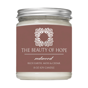 Redwood 8oz Candle | The Beauty of Hope