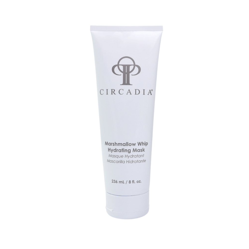 Tube of Marshmallow Whip Hydrating Mask (Professional) | Circadia, a hydrating skincare product in white packaging with gray logo and text, designed for moisturizing and nourishing skin.