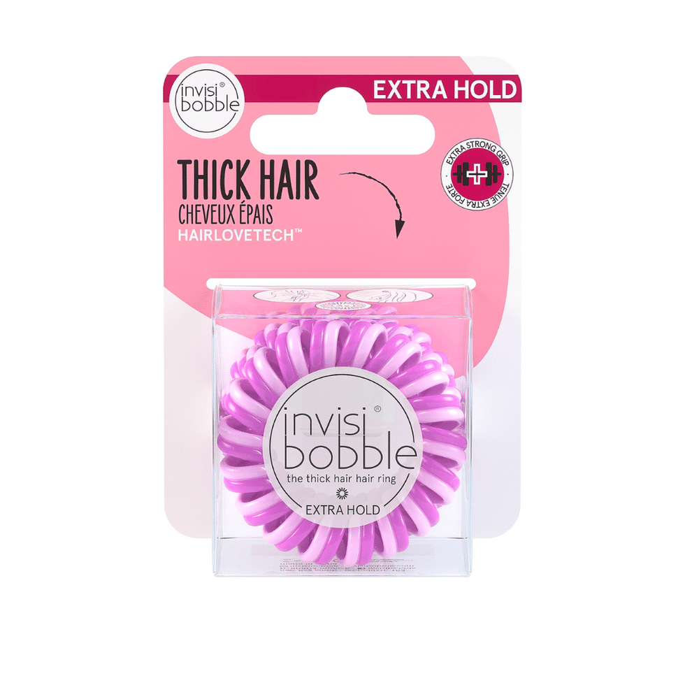 The Secret Purple | invisibobble thick hair ring with extra hold designed for strong grip on thick hair, featuring HairLoveTech technology in vibrant purple color.