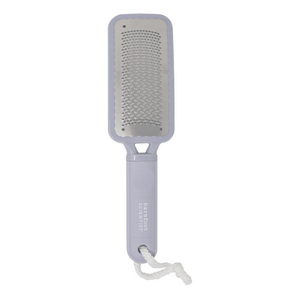 The Gratest Professional Micro-Grated XL Rasp | Barefoot Scientist showing a close-up of a stainless steel grater with a sturdy handle and hanging rope, ideal for skincare and body care use.