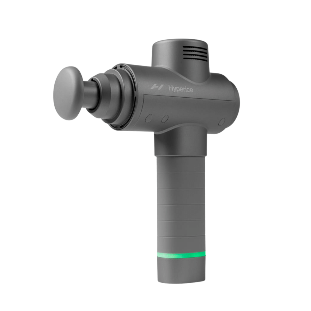 Hypervolt 2 | Hyperice handheld massage device in gray with ergonomic handle and rounded massage head for muscle recovery and wellness care.