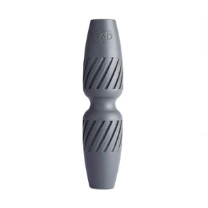 RAD HELIX | RAD in dark gray with textured spiral grooves designed as a compact recovery tool for muscle relief and wellness support.
