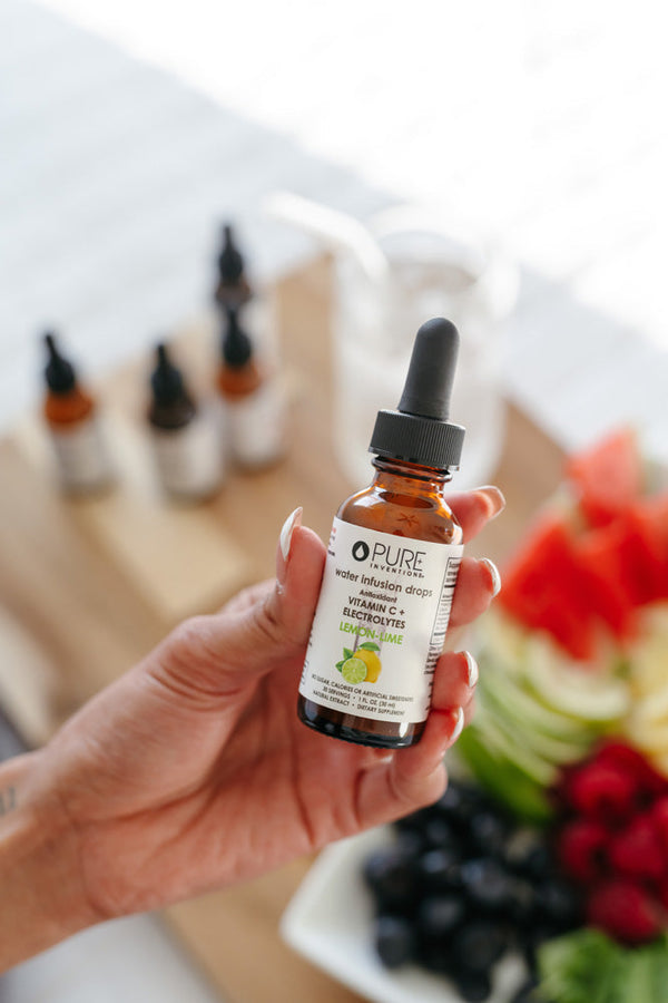 Vitamin C + Electrolytes Lemon-Lime Water Infusion Drops - 30 servings | Pure Inventions