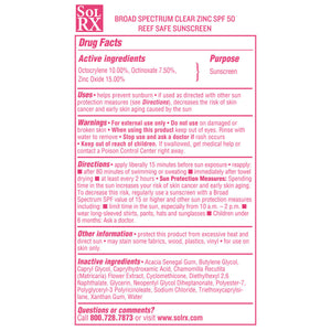 Clear Zinc SPF 50 Sunscreen | SolRX Sunscreen